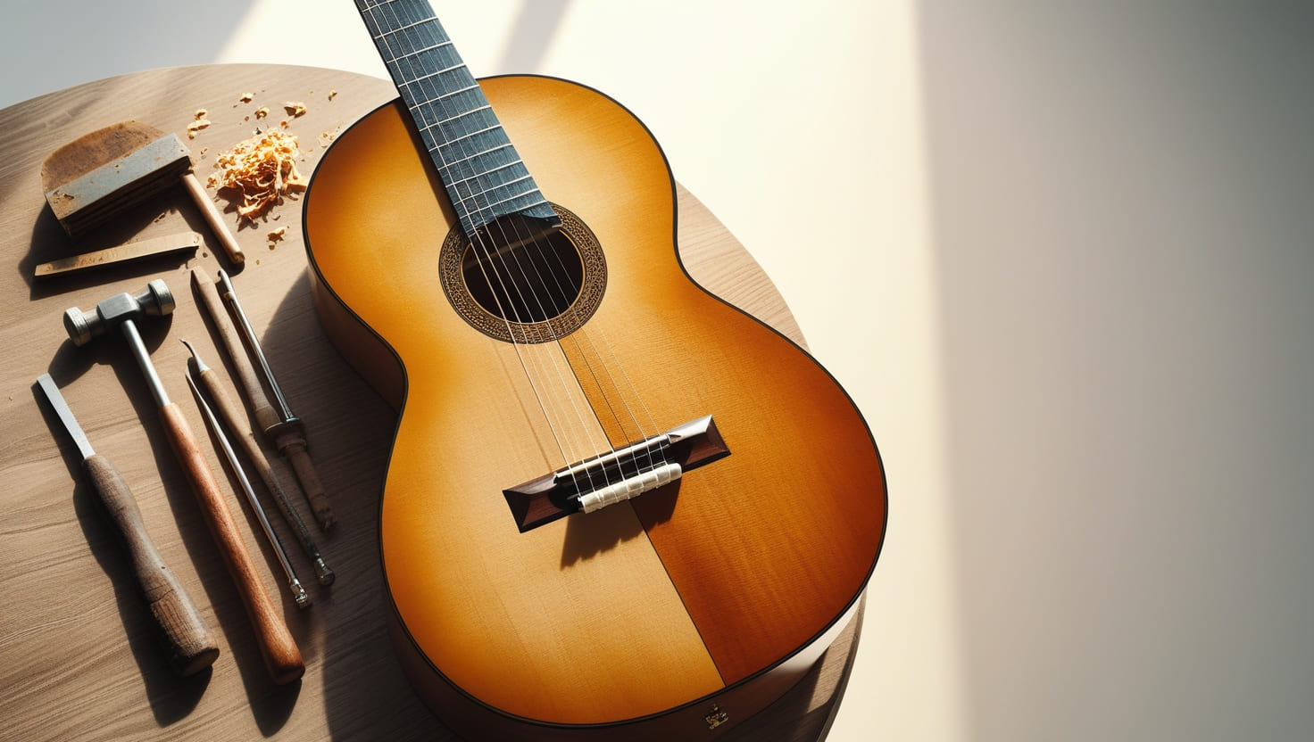 Aplicando Técnicas de Lixamento para Restaurar Superfícies em Guitarras Clássicas