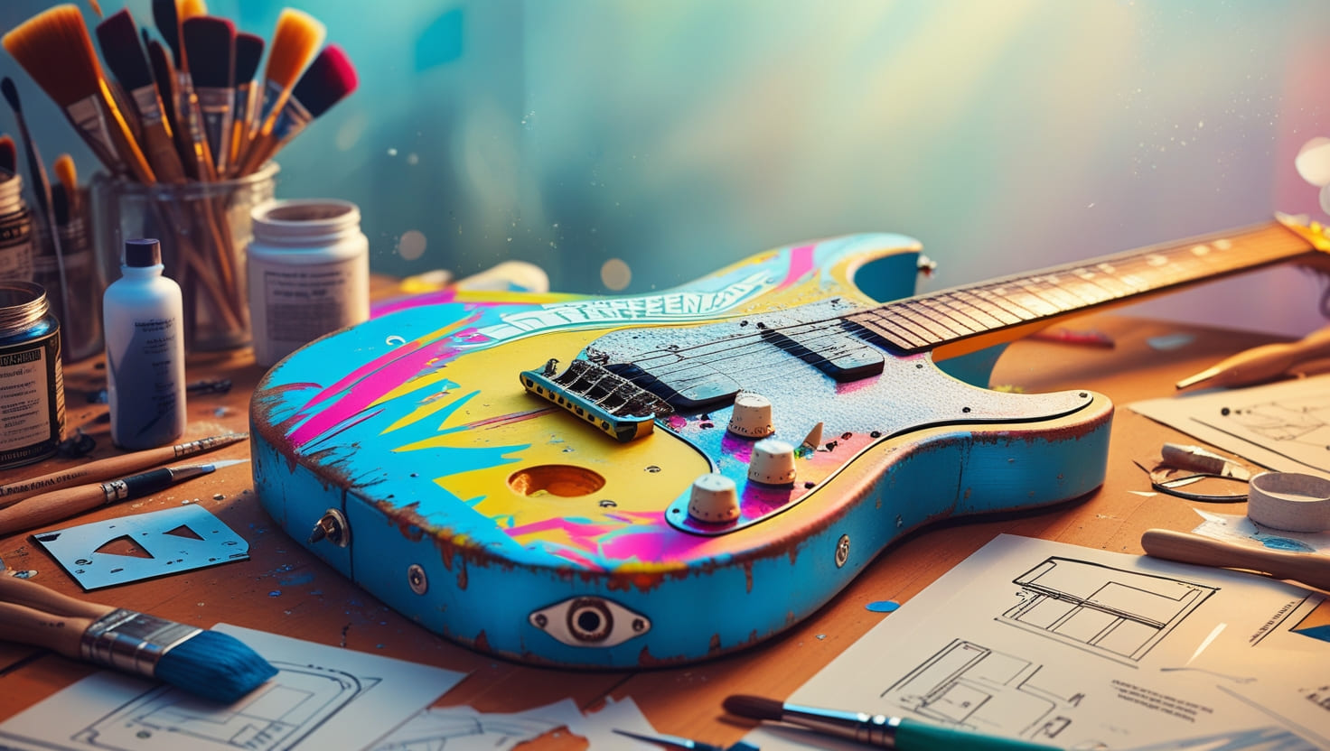 DIY: Personalizando guitarras vintage com designs modernos